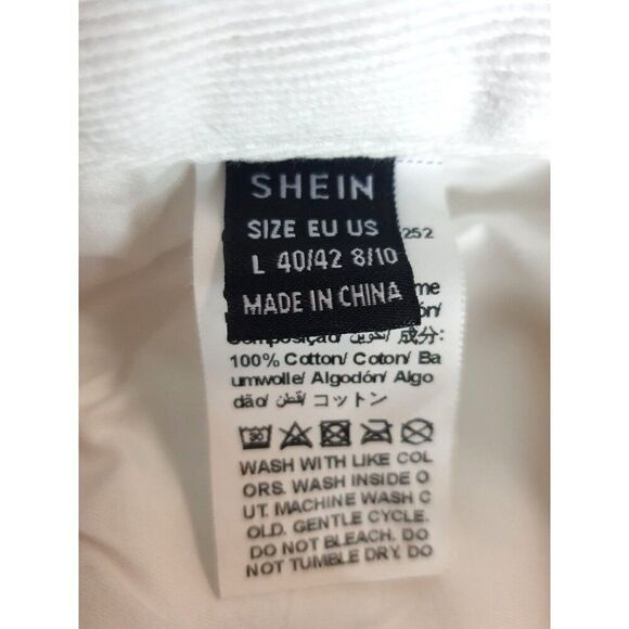 White Distressed High-Rise Denim Shorts L Frayed Hem Casual Cotton Summerwear - Picture 5 of 5